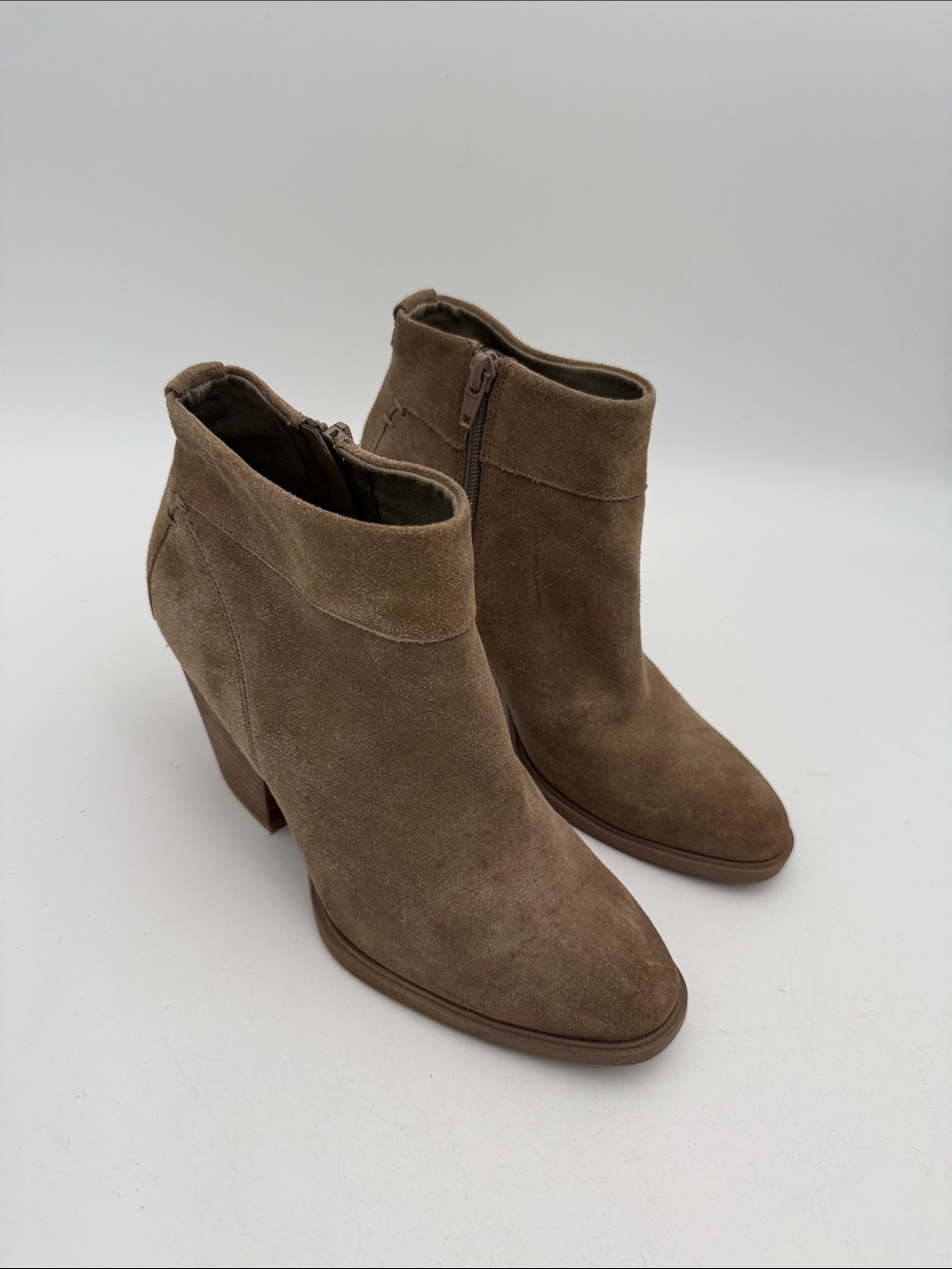 Steve Madden Brown Suede Ankle Booties Side Zip women 7.5 fall winter y2k retro